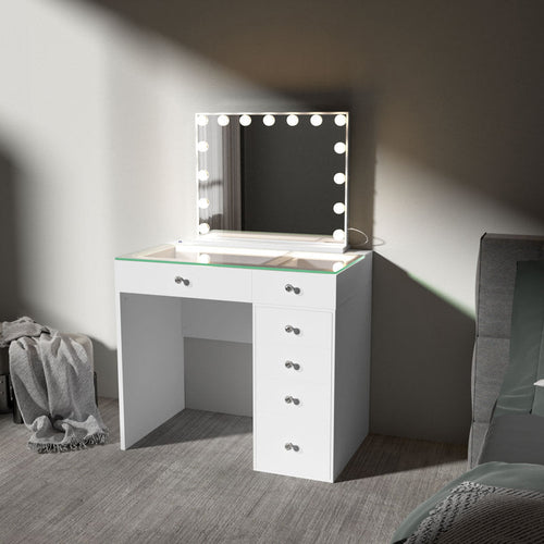 Cyrita Dressing Table with Mirror LED Lights