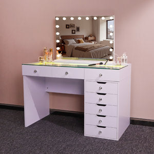 Deontez Dressing Table with Mirror