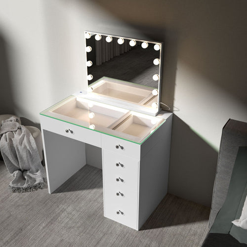 Cyrita Dressing Table with Mirror LED Lights
