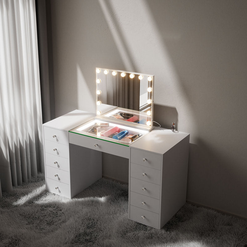 Deste Dressing Table with Mirror LED Lights