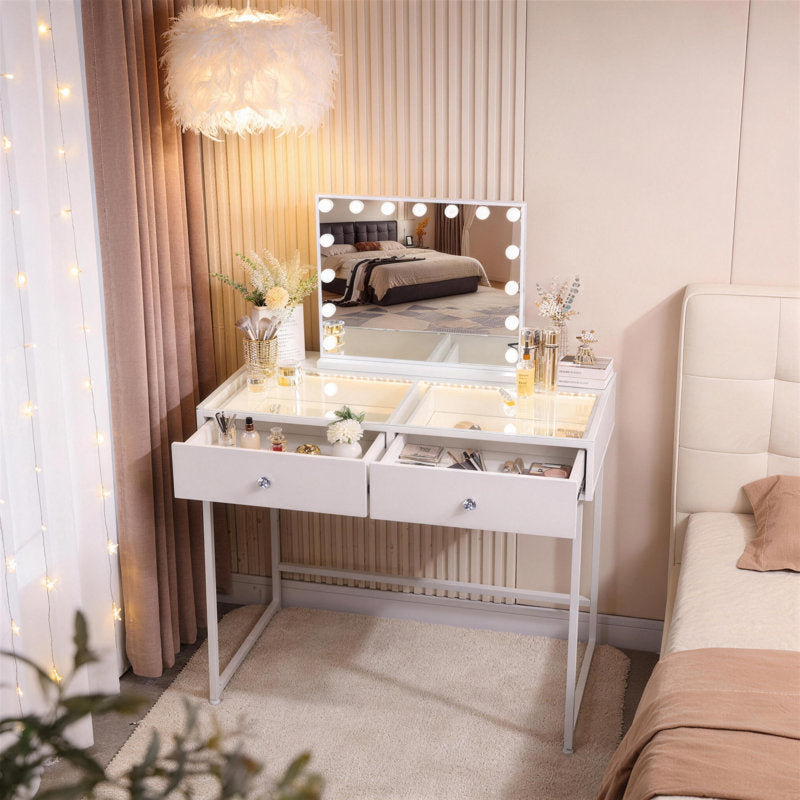 Vanity Dressing Table with Mirror LED Lights