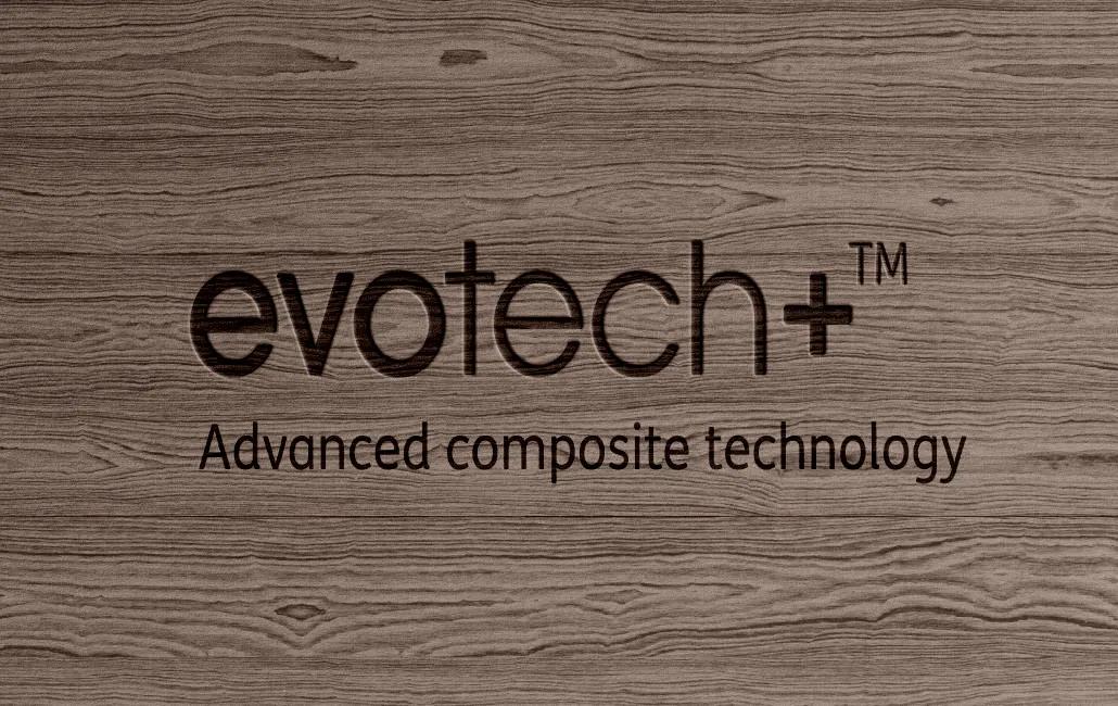 evotech+ logo on a wooden background