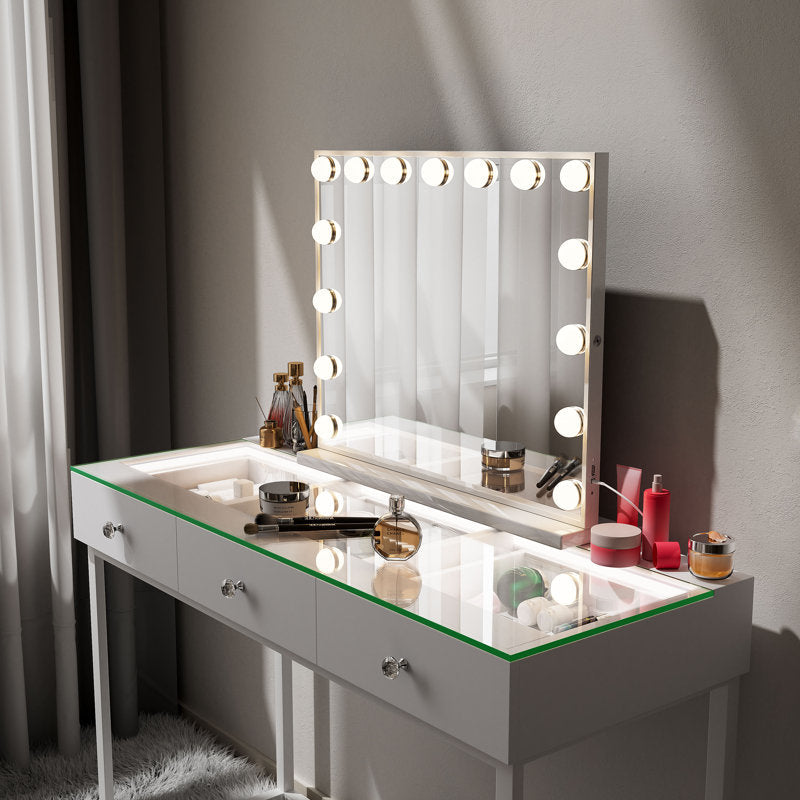 Cyrita Dressing Table with Mirror LED Lights