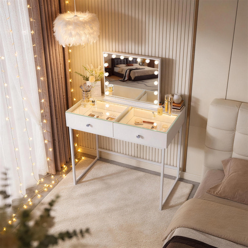 Vanity Dressing Table with Mirror LED Lights
