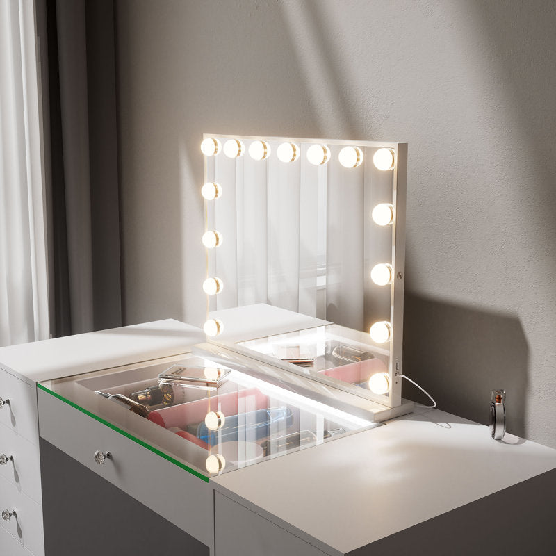 Deste Dressing Table with Mirror LED Lights